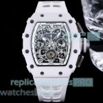 Swiss Copy Richard Mille RM 11-03 Chronograph White Ceramic Watch 50mm